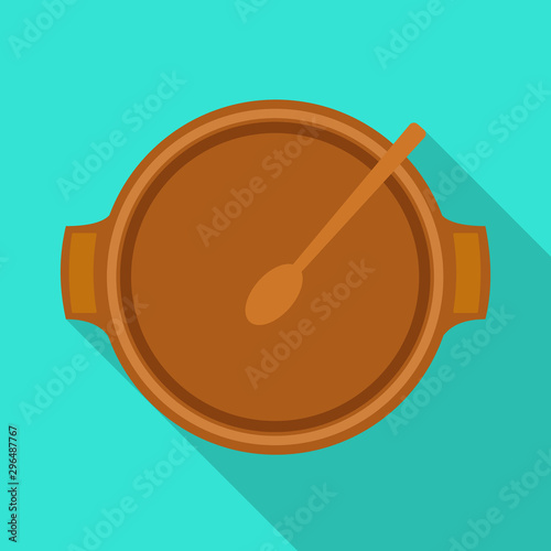 Isolated object of dish and spoon symbol. Web element of dish and bowl stock vector illustration.