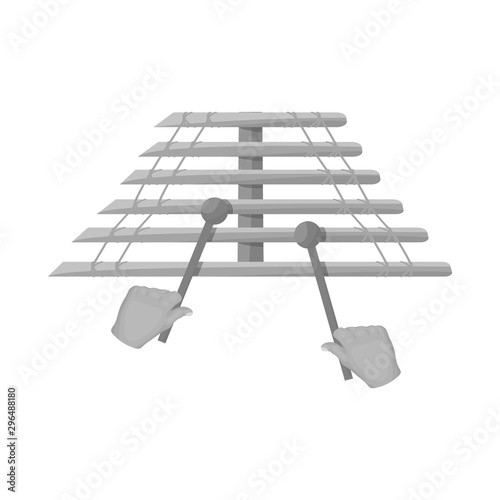 Vector illustration of musical and vietnam sign. Collection of musical and instrument vector icon for stock.