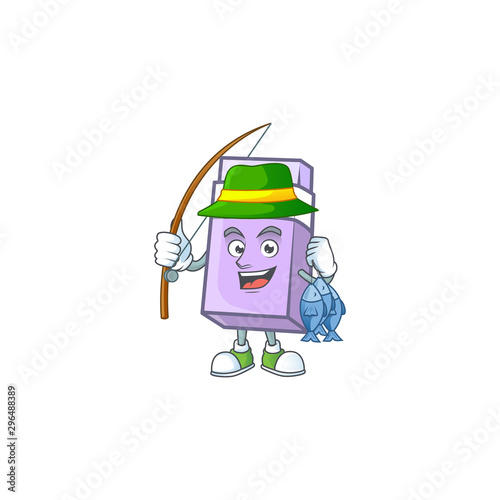 Fishing icon eraser cartoon in the character