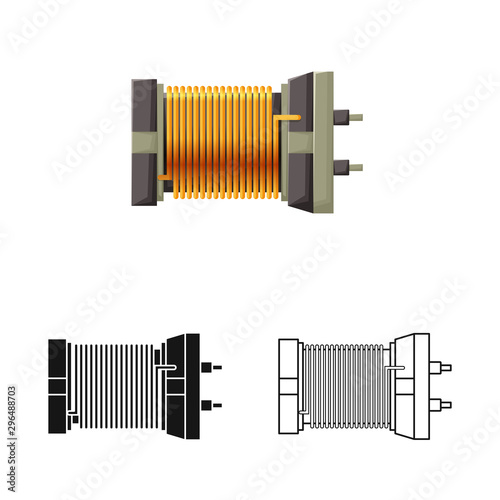 Vector illustration of coil and spiral symbol. Web element of coil and detail stock vector illustration.