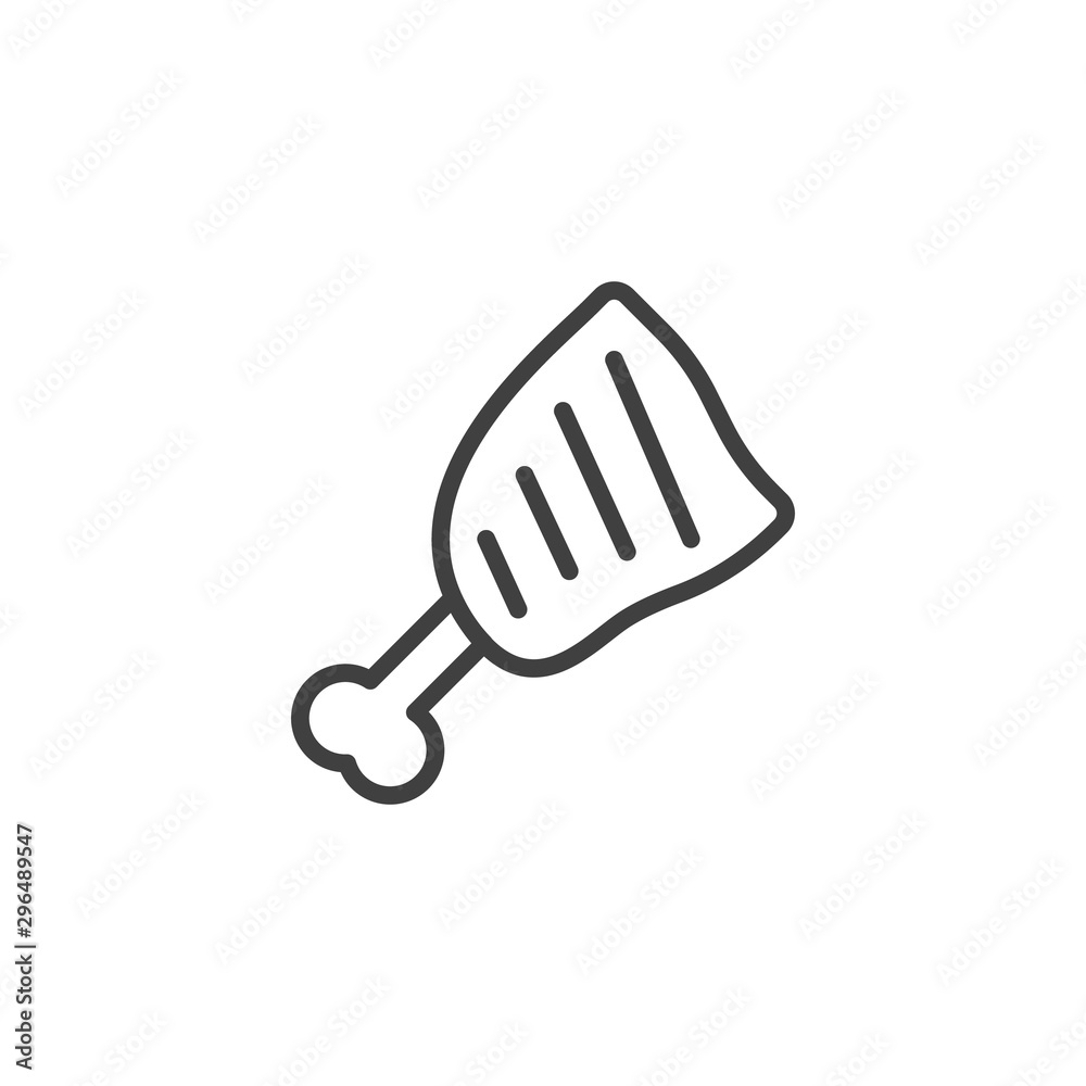 Gammon meat leg line icon. linear style sign for mobile concept and web design. Parma ham outline vector icon. Symbol, logo illustration. Vector graphics Gammon meat leg line icon. linear style sign for mobile concept and web design. Parma ham outline vector icon. Symbol, logo illustration. Vector graphics