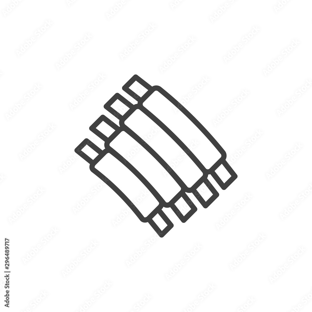 Barbecue ribs line icon. linear style sign for mobile concept and web design. BBQ smoked ribs outline vector icon. Symbol, logo illustration. Vector graphics