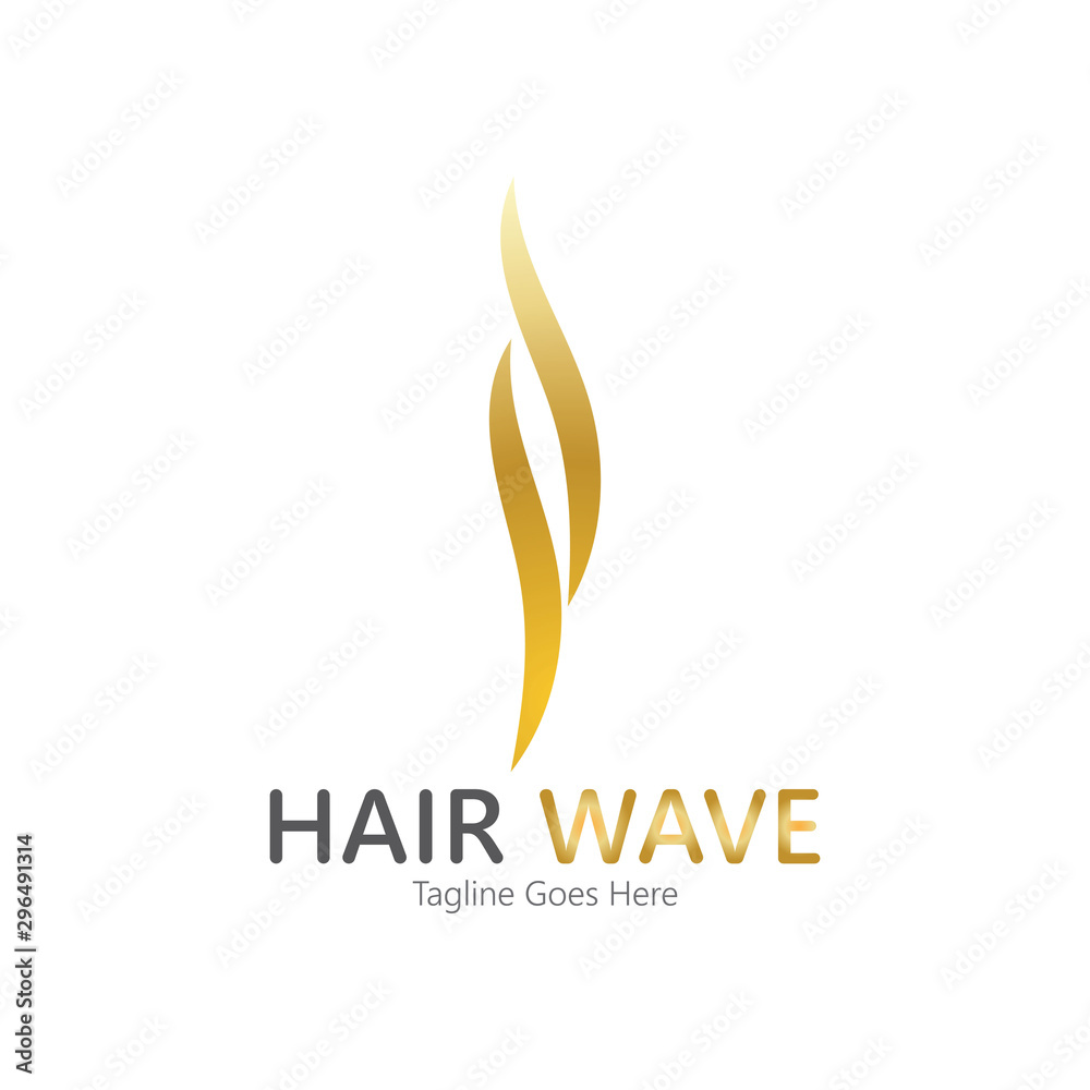 Hair wave  logo vector icon illustration design