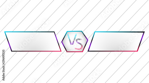 White VS background for sports and fight competition. Battle vs match, game concept competitive vs. Overview and comparison of equipment, services. Vector illustration
