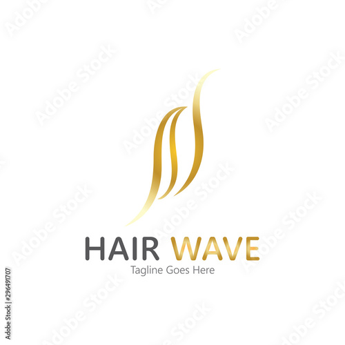 Hair wave logo vector icon illustration design