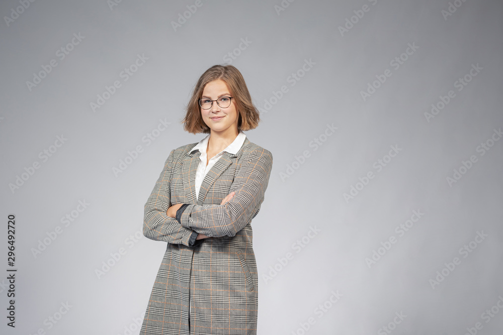 portrait of a young girl in business outfit portrait of a young girl in business outfit