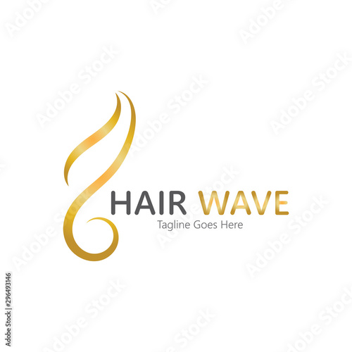 Hair wave  logo vector icon illustration design