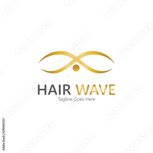 Hair wave logo vector icon illustration design