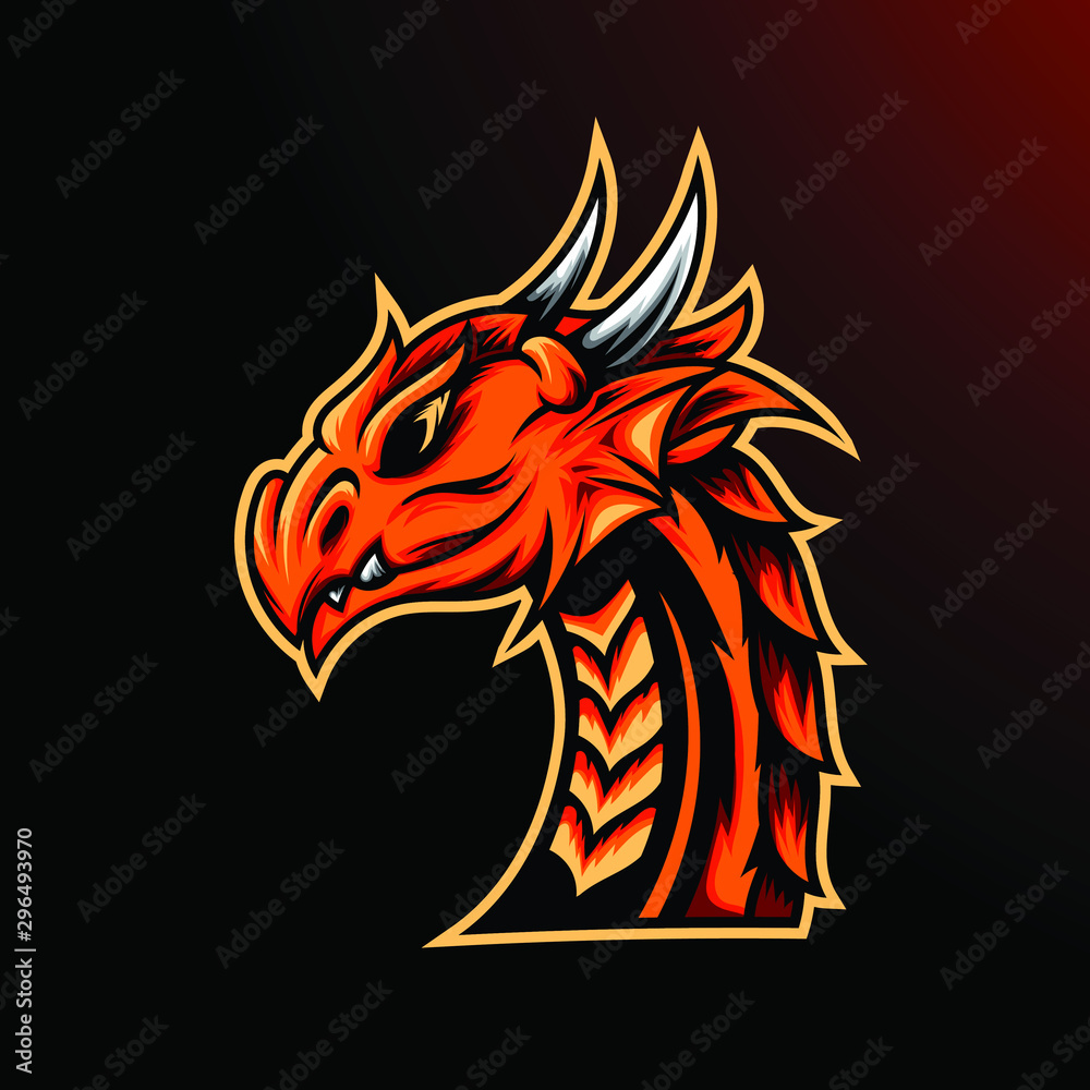 Dragon mascot gaming logo template for team or personal esport Dragon mascot gaming logo template for team or personal esport