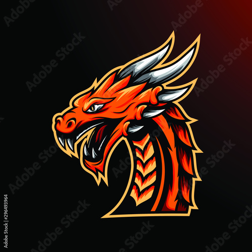 Dragon mascot gaming logo template for team or personal esport