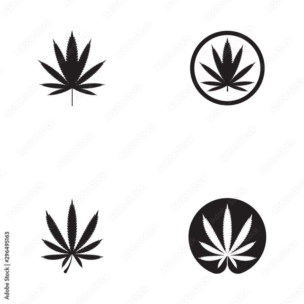 set of cannabis marijuana hemp leaf logo set of cannabis marijuana hemp leaf logo