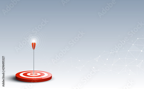 Target with arrow. Targets hit in the center by an arrow with abstract background. Concept target of business and marketing. Vector illustration