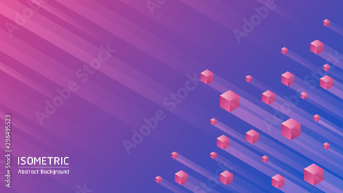 Abstract Background. Isometric cubes on abstract background. Vector illustration