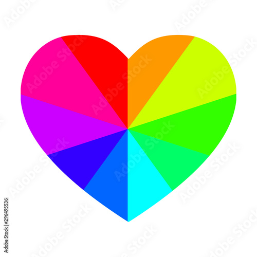 Free Download A simple heart design is painted in the entire color palette on a light background - GFXLoad