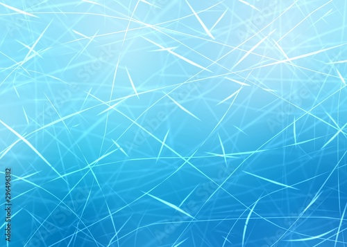 Bright blue ice abstract background. Cracks and scratches clear texture. Transparency plexus pattern.
