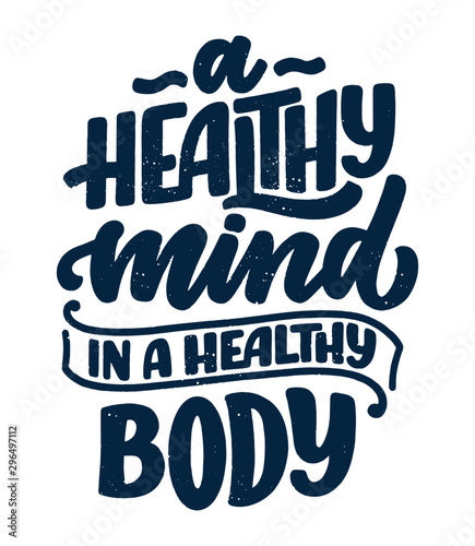 Abstract lettering about sport and fitness for poster or print design. Healthy lifestyle. Modern calligraphy for business success concept. Handwritten letters. Typography funny quote. Vector