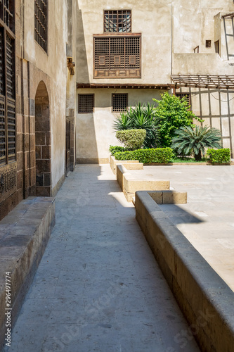 Passage surrounding historic Beit El Sehemy house located in Moez street  Gamalia district  Old Cairo  Egypt