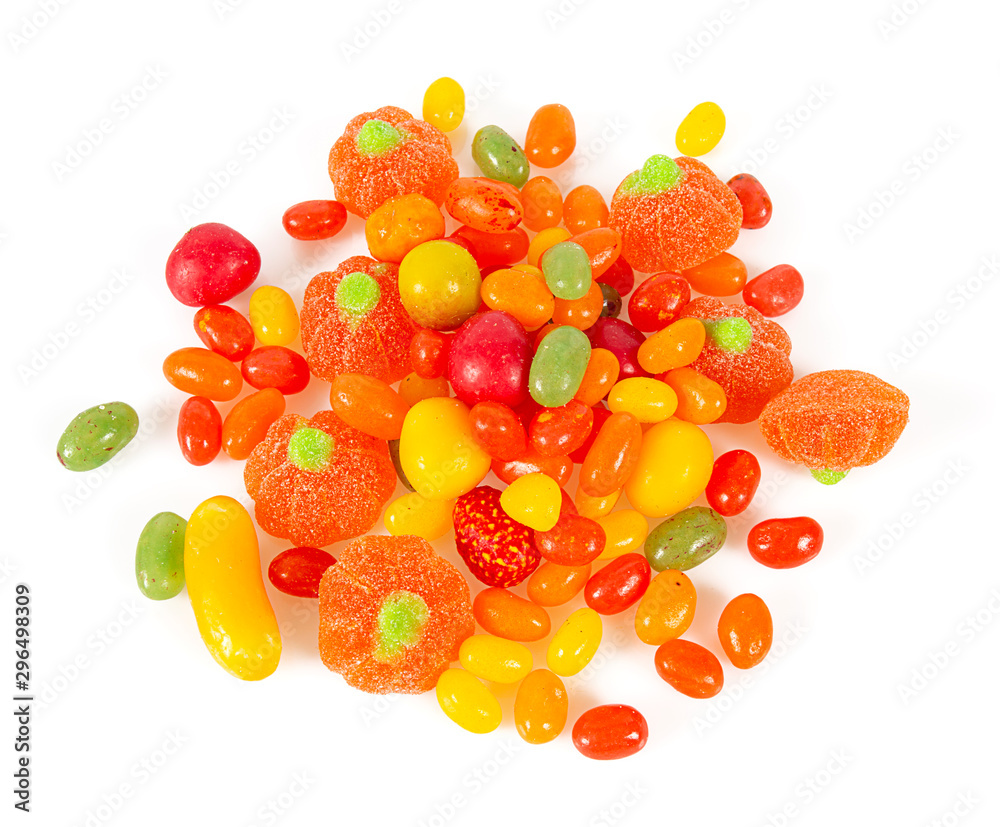 colorful autumn candies isolated on white colorful autumn candies isolated on white