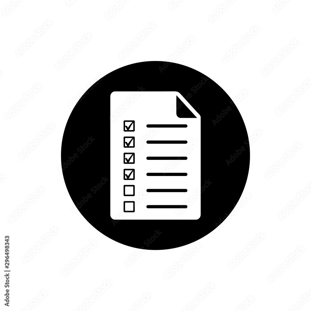 Checklist Icon. Rounded Button Style vector EPS. Checklist Icon. Rounded Button Style vector EPS.