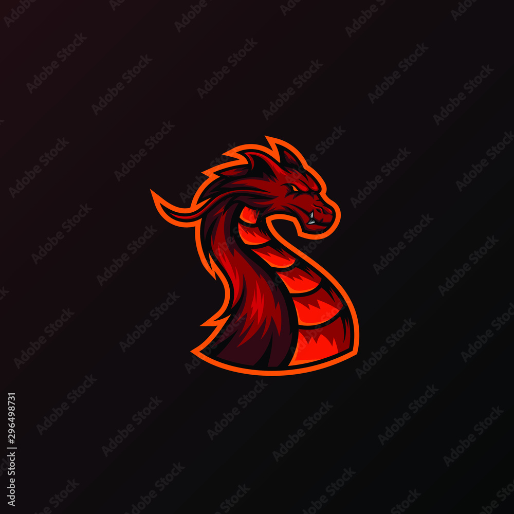 Angry dragon mascot illustration for sport and esport or gamer team logo. Angry dragon mascot illustration for sport and esport or gamer team logo.