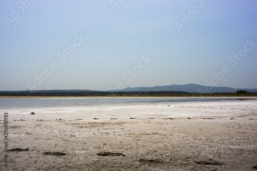 view on a dry salt lake in France.