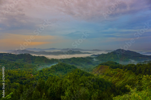The view from Buluh Payung Hill just after sunrise. Kebumen, Central Java, Indonesia © Dedi