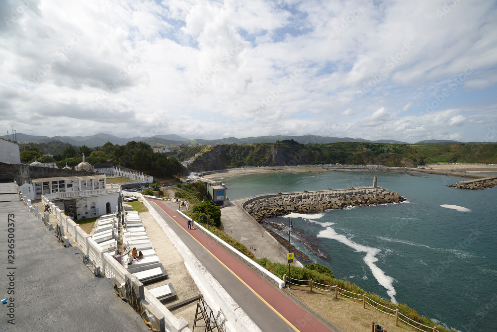 Luarca, Asturias - photograph taken from the cemetery from where the beach is seen Luarca, Asturias - photograph taken from the cemetery from where the beach is seen