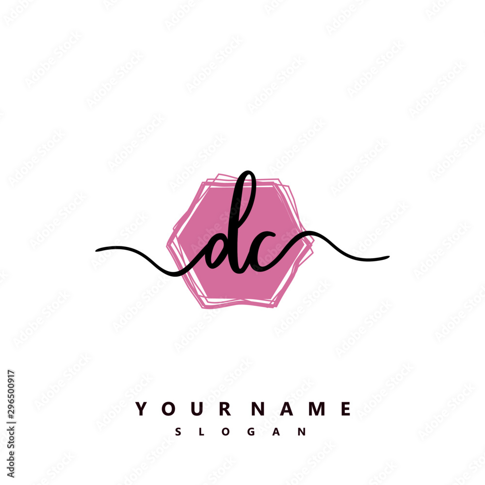 DC Initial handwriting logo vector DC Initial handwriting logo vector