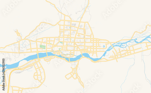 Printable street map of Lhasa, China