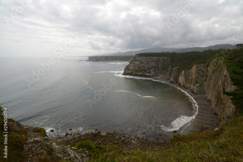 impressive rock cliffs in the Cantabrian Sea in Asturias