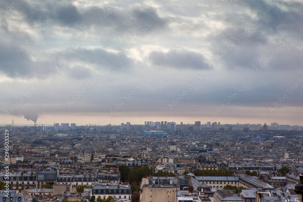 Aerial view of paris from Montmartre