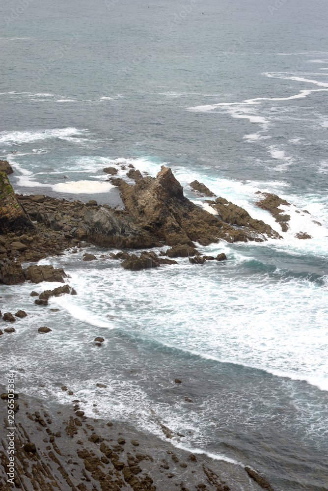 rocks in the Cantabrian Sea in Asturias