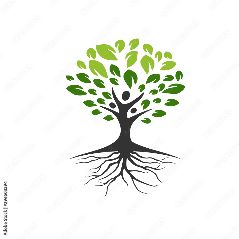 Obraz premium TREES WITH PEOPLE LOGO VECTOR