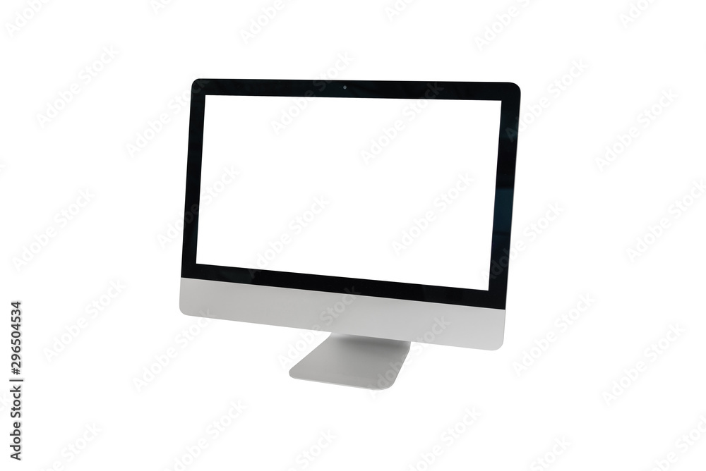 Isolated computer display in white with isolated screen for app or web site promotion. Isolated computer display in white with isolated screen for app or web site promotion.