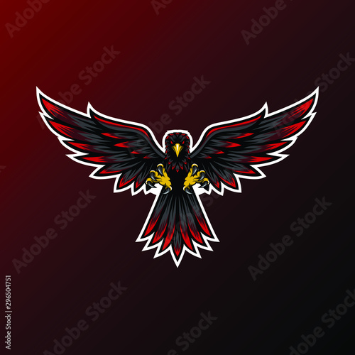 Eagle mascot for sport and esport or gamer team logo