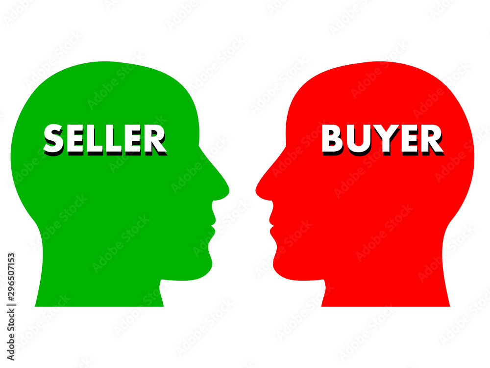 Simple concept of buyer and seller interaction