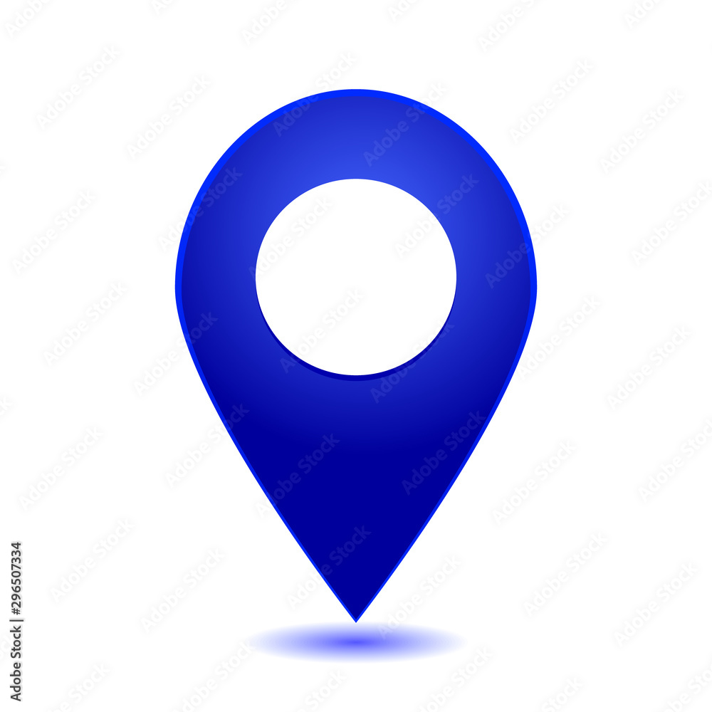 A simple blue pointer design for a map on a white background A simple blue pointer design for a map on a white background