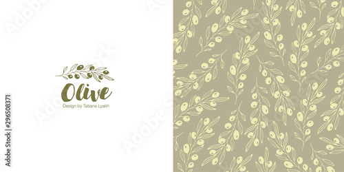 olives pattern on a white background vector_77