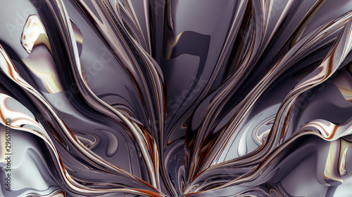 Wallpaper Mural Bright background with a volumetric pattern and print. 3d illustration, 3d rendering. Torontodigital.ca