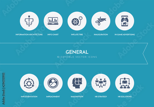 10 general concept blue icons