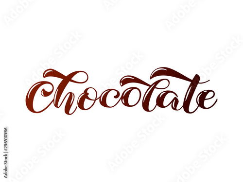 Chocolate lettering. Word for clothes, banner or postcard. Vector illustration