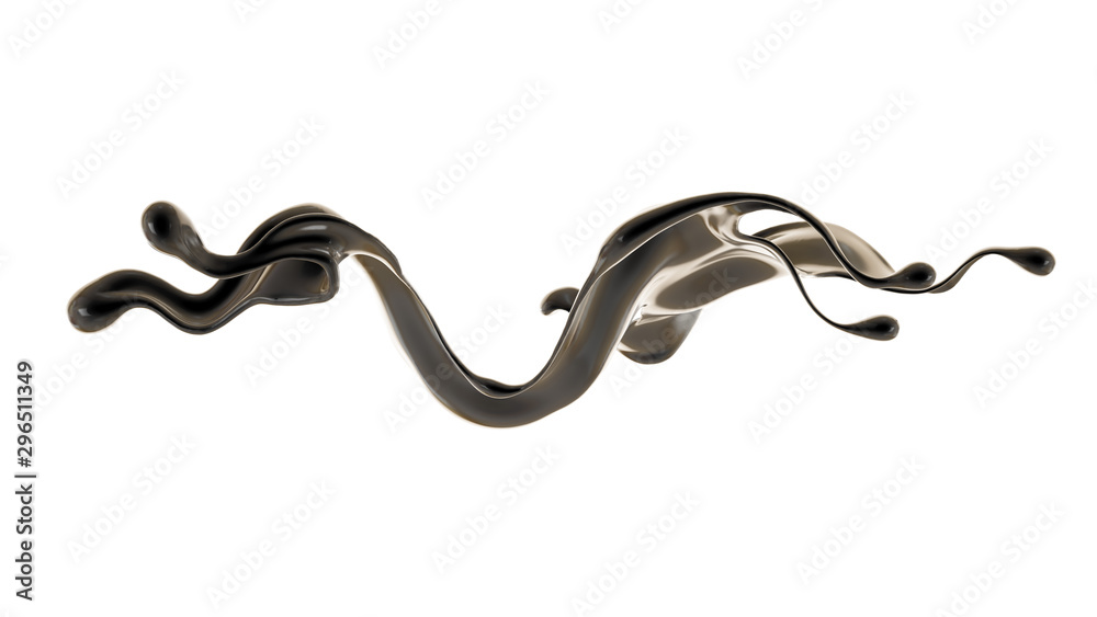 Splash fluid. 3d illustration, 3d rendering.