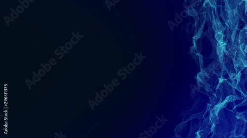 Abstract background motion transformation of empty copy space with plexus pattern of future innovation technology digital business concept with line network for decentralize communication connection