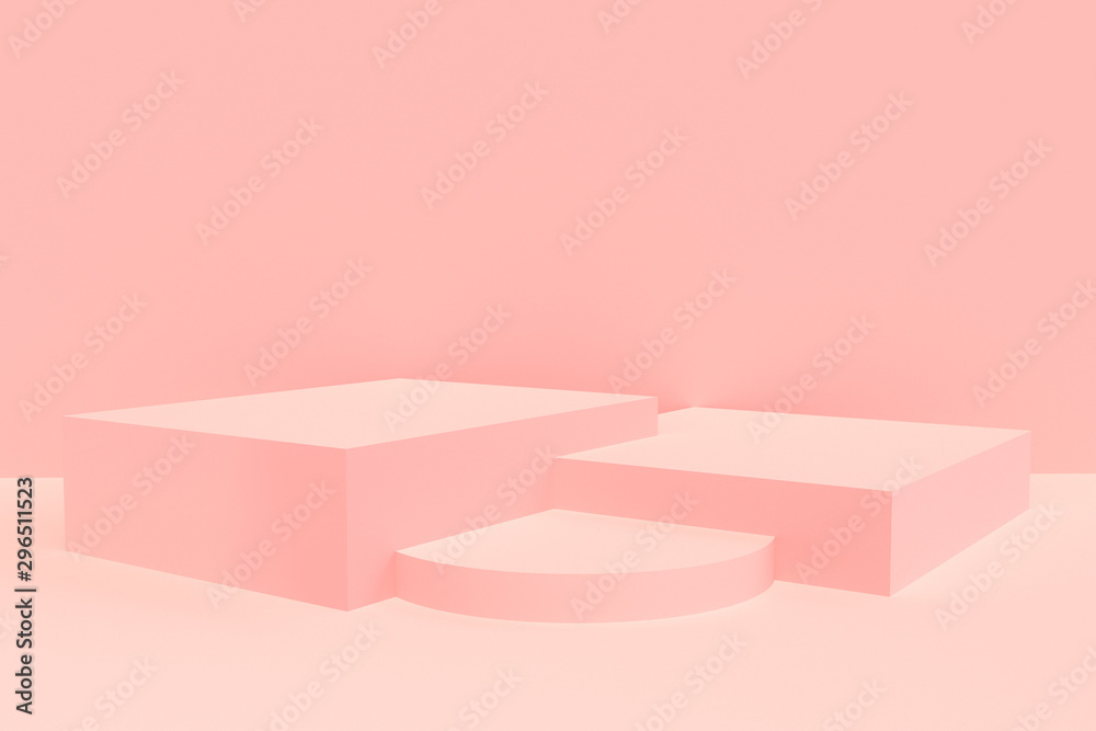 3d rendered - pink podium product display mockup - obrazy, fototapety, plakaty 