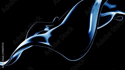 Splash fluid. 3d illustration, 3d rendering. photo