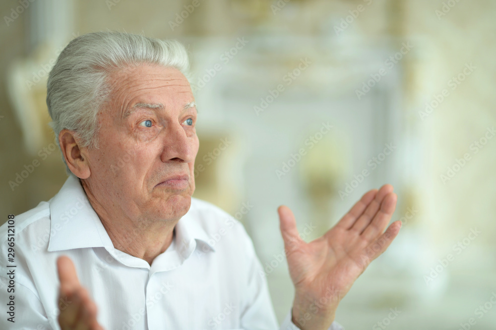 Close up portrait of surprised senior man Close up portrait of surprised senior man