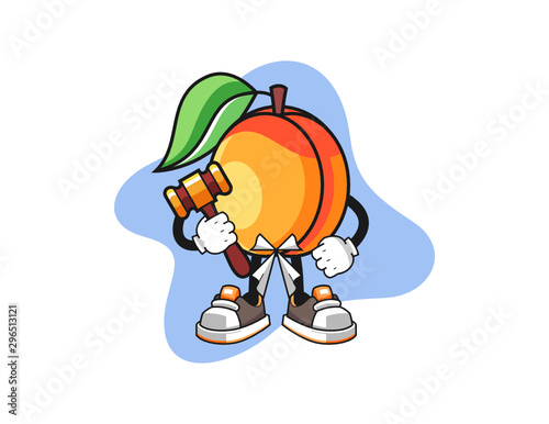 Apricots judge mascot design vector. Cartoon character illustration for business, t shirt, sticker.
