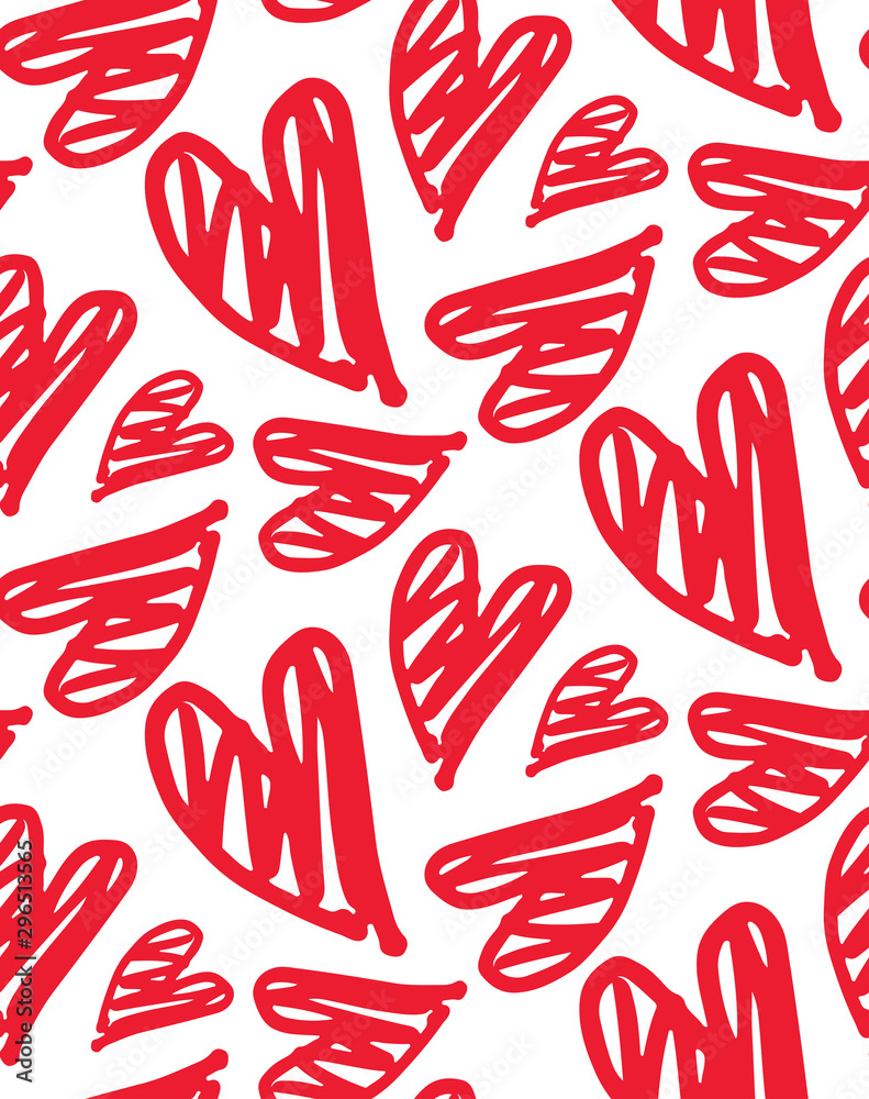 Love pattern background with red heart. Cute heart wallpaper Stock Vector |  Adobe Stock