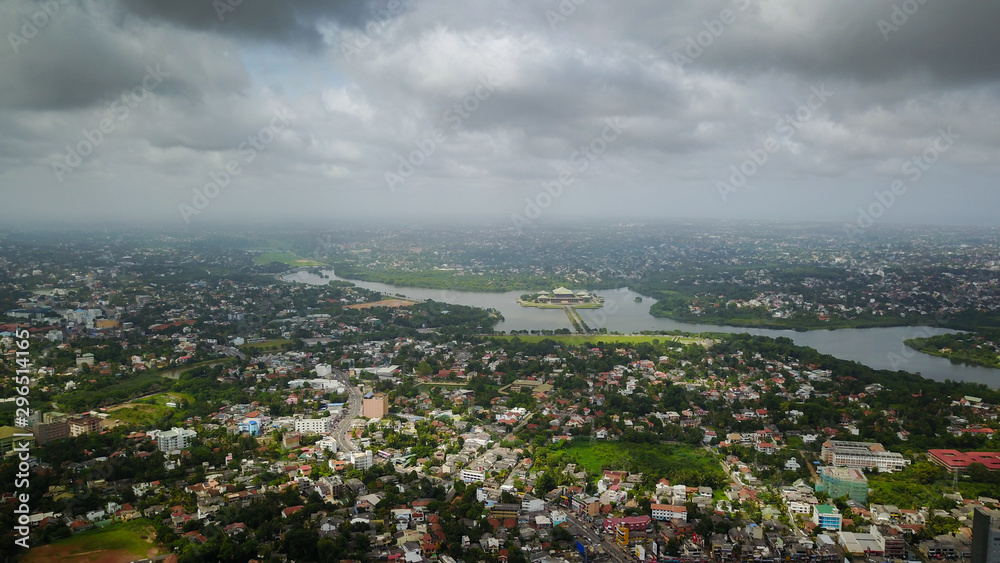 Ariel view of the Sri Lankan Capital, Sri Jayawardena pura Kotte