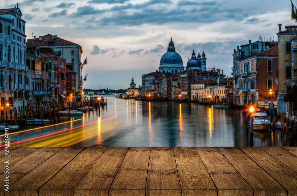 Old wood table in venice